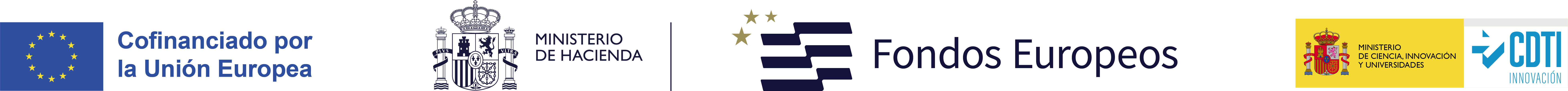 Cofinanciado por la Unión Europea. Ministerio de Hacienda. Fondos Europeos. Gobierno de España, Ministerio de Ciencia, Innovación y Universidades, CDTI.